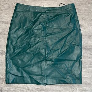 Mini Green Faux Leather Skirt